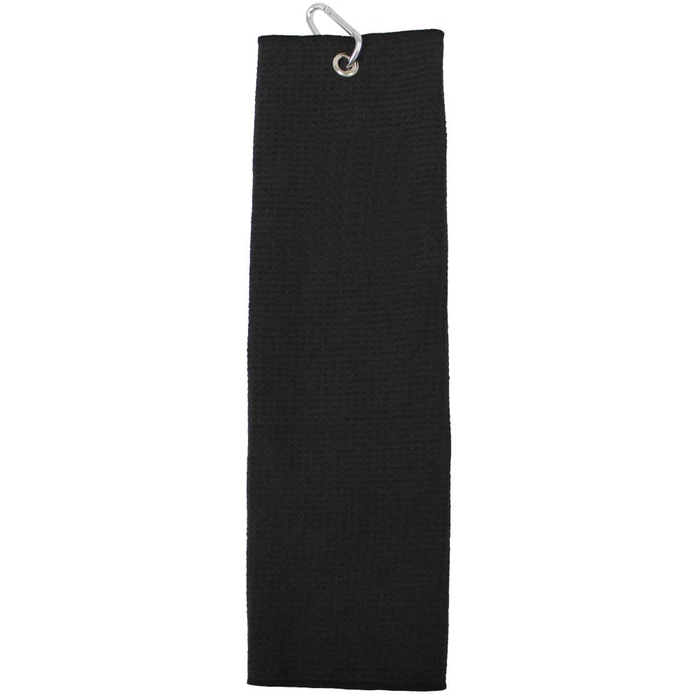 Tri-Fold Microfibre Black Towel