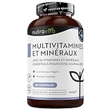 Nutravita Multivitamines et Minéraux - 365 Comprimés (12 Mois) 26 Nutriments dont Zinc F...