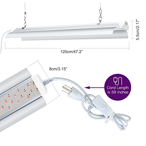 Holdwill 6 Pack Led Grow Light,T8 Integrated Growth Tube Lamp 4Ft 420W(70W X 6 1400W Equivalent), Double Row, Linkable Design, Plant Lights For Indoor Plants Full Spectrum #TOP6