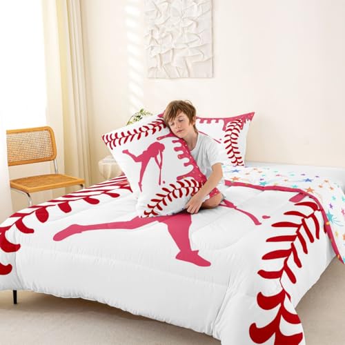 Funda de edredón de béisbol y helado Homewish para cama de matrimonio 4