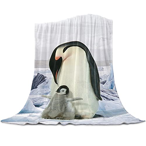 毛布 シングル ブランケット ぶらんけっと ペンギン 雪 冬 おしゃれ 夏用 エアコン対策 吸湿発熱 マイクロファイバー 冬用敷き毛布 フランネル 柔らかい ひざ掛け お昼寝ケット 掛け毛布 洗える もうふ フリース 軽量 薄手 100x150cm