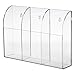 Hipiwe Wall Mount Remote Control Holder Clear Acrylic Media Organizer Storage Box Coffee Table and Nightstand Convenient Remote Control Caddy (Three Compartments)