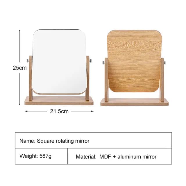 draval Adjustable Wood Mirror for Dressing Table – Classic Vanity Accent Piece 1