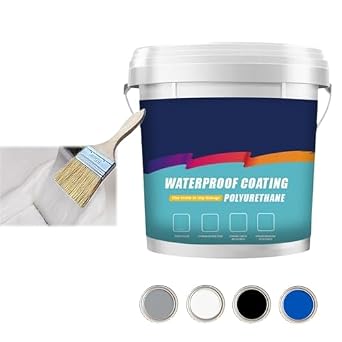 Polyurethane Waterproof Coating, 35.27 Oz Waterproof & Leak Repair 2-in-1 Sealant, Polyurethane Waterproofing Leakage Repairing Coating White