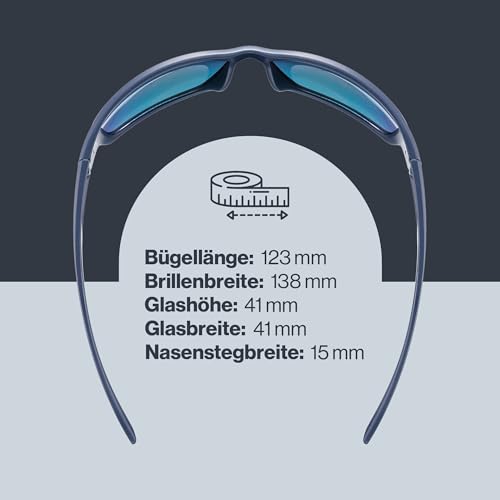 Uvex sportstyle 230 - Sportbrille für Damen und Herren - starker Schutz vor Sonnenstrahlung - 100% UVA-, B, C Schutz - blue matt/mirror red - one size