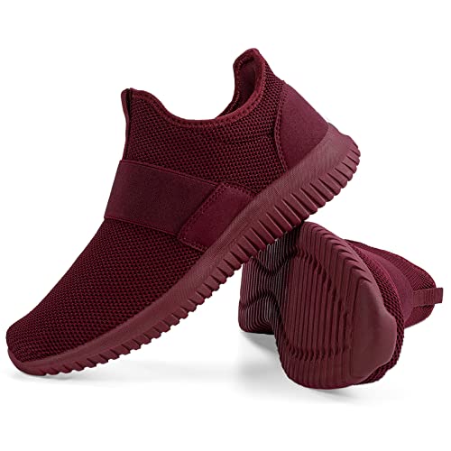 Troadlop Womens Walking Running Shoes Athletic Non Slip Tennis Fashion Sneakers Maroon Size 9.5 #TOP5