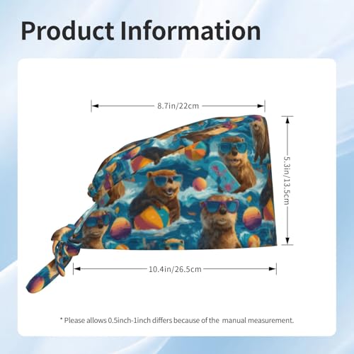 Image of Adjustable Scrub Cap with Sweatband, Breathable Working Hat for Men /Women
