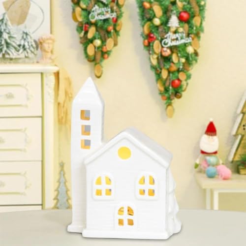 Decorações de Natal, decorações de Natal internas, casas de vila de Natal, casas de cerâmica ilumina