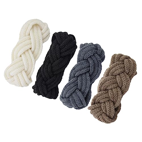 TOGEVAL Elastic Yarn Headbands Women's Knitted Headband Ear Warmers Braided Design for Outdoor Sports
