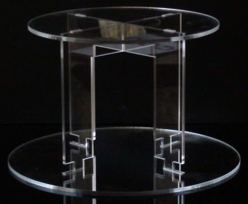 Classikool Stunning TK Round Acrylic Cake Stand with Clear, White or Black Tiers (2 Tier, Clear)