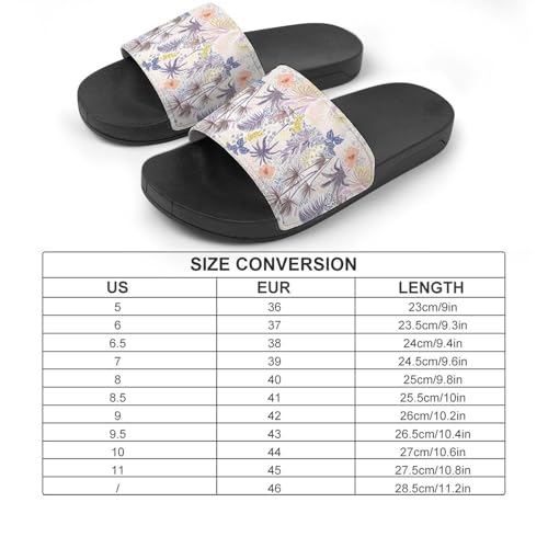 Exotic Leaves PVC Slippers Sandals for Women Men Open Toe Soft Cushioned Non-Slip Sandal for Indoor Outdoor2