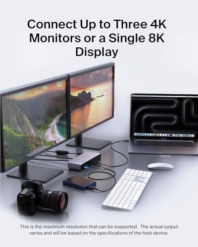 Belkin Thunderbolt 4 Docking Station with 90W Power Delivery for MacBook & Windows - 8K/Dual 4K Display, Thunderbolt 4 Cable, HDMI, Ethernet, SD & Audio Ports, Gray