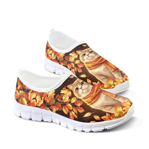 Image of Floral Sneakers for Women Colorful Art Shoes for Women Slip On Casual Work Shoes