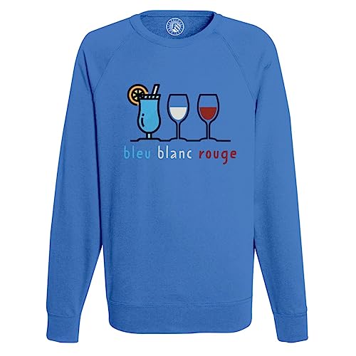 Sweatshirt Homme Vin Bleu Blanc Rouge - Pull de Fête Confortable pour l'Apéro