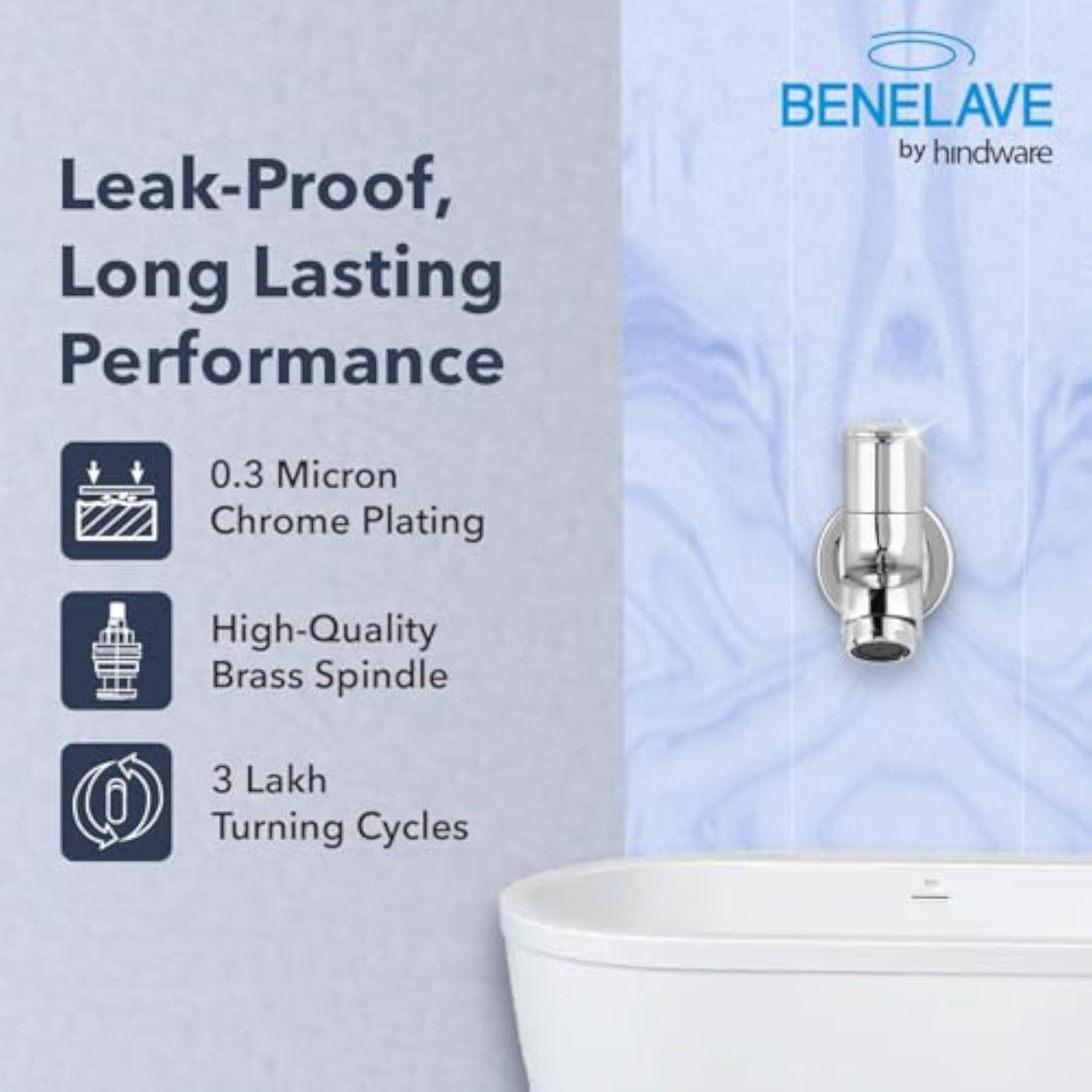 Benelave 2-in-1 Bib Tap for Bathroom, Brass Finish