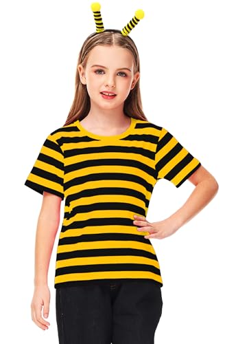 Image of Deerose Kids Striped Shirts Short Sleeve Boy Girls July 4th Patriotic Tee Top 3-14 Years