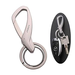 Eastor ZinklegeringAutosleutelhanger,Dubbele Ring Dubbele gespTaille sleutelhanger Heavy Duty Autosleutelhangers Sleutelhanger voor Mannen en Vrouwen Zakelijke Geschenken, Zwart, 8.3*3.2cm, Baumwolle, Jeanshose, Skinny, Skinnyjeans