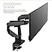 POUT E19 Dual Heavy-Duty RGB Ultrawide Monitor Arm - Fully Adjustable Full Motion Tilt Swivel Rotate Desk Mount Stand - 20 RGB LED Colors - Holds 5-44lbs 17-35 Inch Per Display (White/Black)