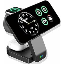 3 in 1 Wireless Charging Station For Apple MagSafe Charger Multiple Devices,Magnetic Foldable 15W Fast wireless Charger Stand for iPhone 15/14/13/12/Pro Max/Pro iWatch Ultra/9/8/7/6/5/4/3/2 AirPods