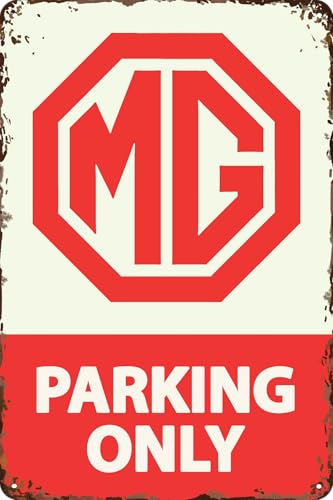 LUCKYLINDE Retro Blechschild passend für MG Oldtimer Fans und Liebhaber, Werkstatt und Garagen Schild, 20 x 30 cm - Parking Only (rot) LUCKYLINDE Retro Blechschild passend für MG Oldtimer Fans und Liebhaber, Werkstatt und Garagen Schild, 20 x 30 cm - Parking Only (rot)