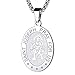 FaithHeart Médaille Saint Joseph Collier Pendentif Ovale Acier Inoxydable Religieux Saints Patrons Chrétienne Catholique Bijoux Porte Bonheur Homme Femme