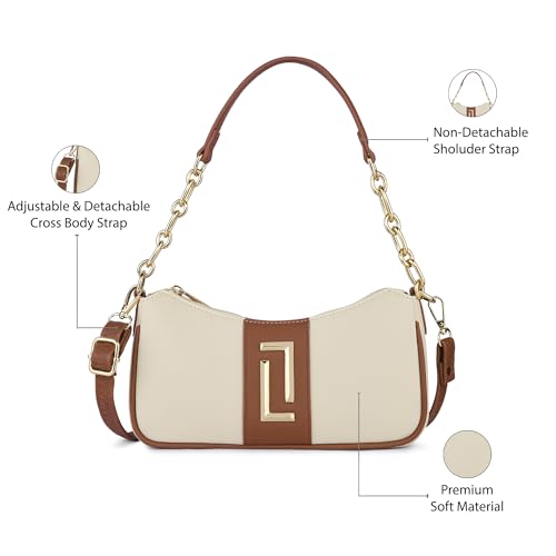 Image of Lavie Luxe Women's Monica Small Colourblock Hobo Handbag for Women | Hobo Handbag for Women For Work | Ladies purse | Stylish Shoulder Bag | Ladies Gift