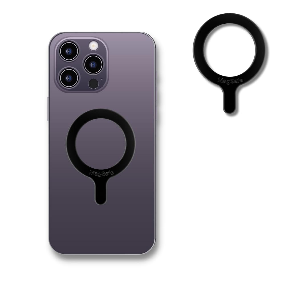 Crysendo Mag-Safe Ring for I-Phone & Sam-Sung Galaxy Smartphones | Strong Magnet Universal Mag-Safe Ring Sticker | Supports Mag-Safe Accessories, Mag-Safe Charging (Black) (B0CKL97GPL) Amazon Price History, Amazon Price Tracker