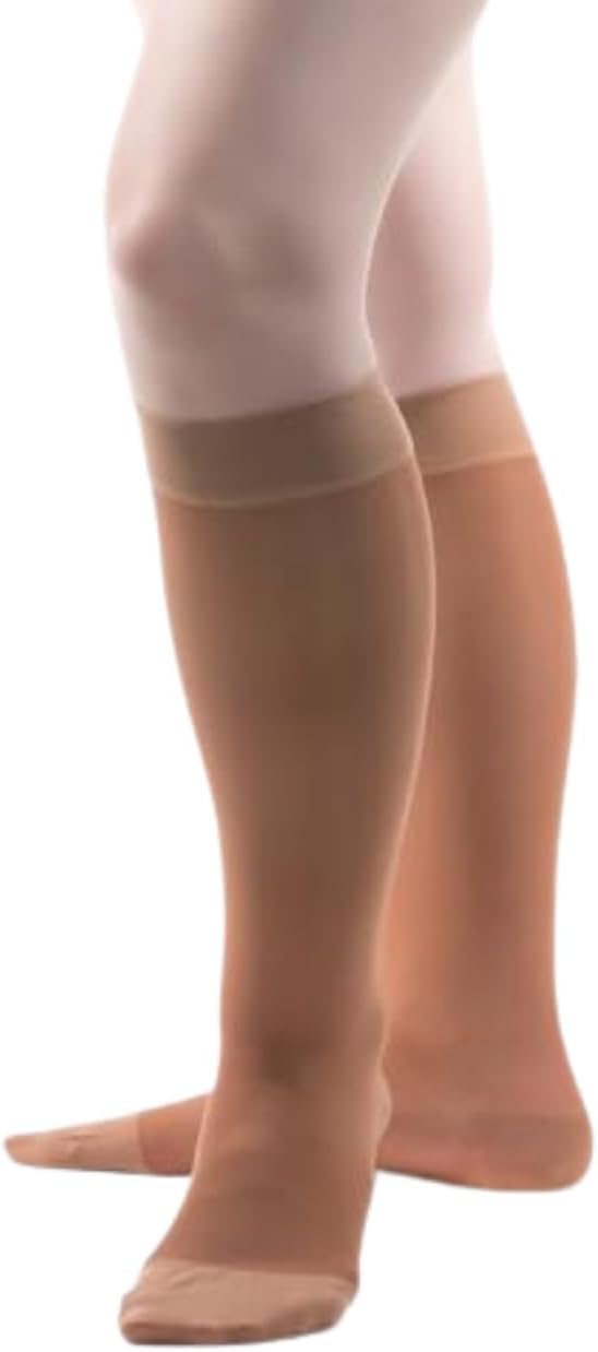 Allegro 8-15 mmHg Essential 81 Sheer Knee High Support Hose for Women – Light Compression Stockings with Wide Soft Top Band for Comfortable Daily Wear
