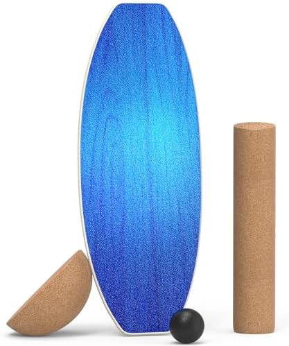 Balance Board Erwachsene,Holz Balance Board Set Mit Korkrolle,Kork Halbkugel und Gummiball,Balance-Trainer mit rutschfester Oberflächenbehandlung