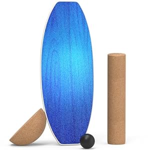 Balance Board Erwachsene, Holz Balance Board Set Mit Korkrolle, Kork Halbkugel und Gummiball, Balance-Trainer mit rutschfester Oberflächenbehandlung