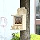 Gorise Eichhörnchen-Futterstation aus Holz, großes Haus, Nuss-Barhocker für den Garten im Freien, Baum, lustige Eichhörnchen-Futterstation mit Nussknacker-Design, einfache Montage