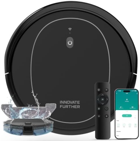 Robot Vacuum and Mop Combo, 5000Pa Self-Charging Robotic Vacuum c...