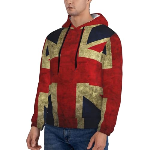 British Flag Men'S Casual Sweatshirt Hoodie, Long Sleeve Hooded Pullover With Pocket And Drawstring3
