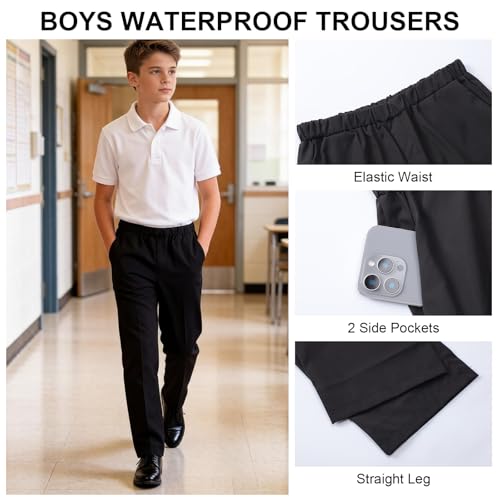 Pantalon imperméable pour garçons léger et résistant d'école - 4