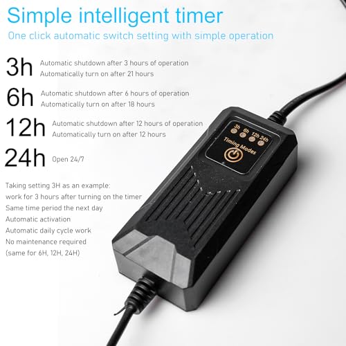 Aquarium UV Sterilisator Lampe mit Timer 13W: Aquarien UV Licht Wasserklärer gegen Algen & Bakterien – UV Licht für Filterbecken, Teich, Pool, Aquarien – UVC Reinigungslampe für klares Wasser