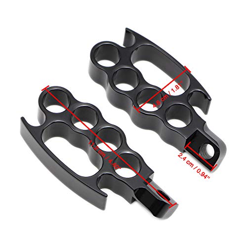 Dreamseek Motorcycle Foot Pegs Footrest Pedal Pad for Harley Dyna Sportster Softail Cat Prints Style (Full Black)