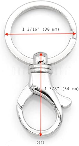 Miniatura 4 de CRAFTMEMORE 2 piezas de hardware para llavero con anillo dividido de 1.181 in DIY llaveros titular hallazgos de llavero (DB384), DB384