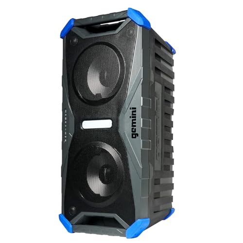 Gemini Sound SoundSplash 400W Floating Waterproof Wireless Bluetooth Speaker, LED Light Show, Dual 8&rdquo; Woofers & NFC Pairing - Perfect for Pool Parties, Beach, Travel & Home Fun (Gray/Blue)