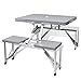 vidaXL Jeu de Table de Camping Pliable avec 4 tabourets en Aluminium Gris Clair