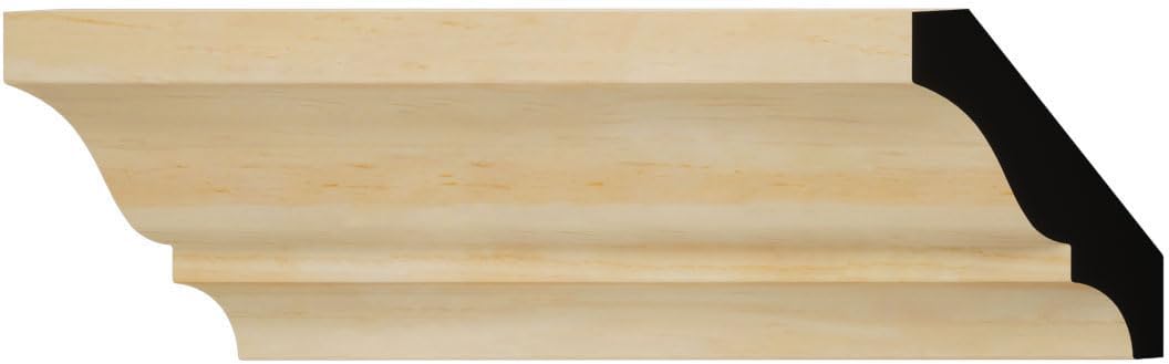 WM52 - Americraft Crown Solid Wood Moulding, 2 1/4"H x 1 1 5/8"P x 2 3/4"F x 96"L, Stain Grade Pine
