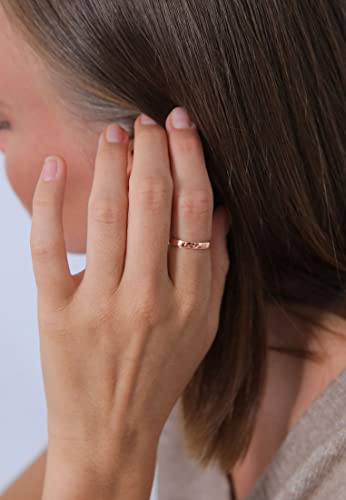 Elli Anello Da Donna, In Argento 925, Placcato Oro Rosa, Misura 58 - 5