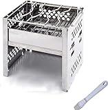Der tragbare Grill-Holzkohlegrill ist ein wunderbares Geschenk für Outdoor-Camping, Rucksackreisen, Picknicks, Partys, Wohnwagen, Strände und erfüllt Ihren Wunsch nach Spießen, gegrilltem Fleisch und geräuchertem Fleisch.