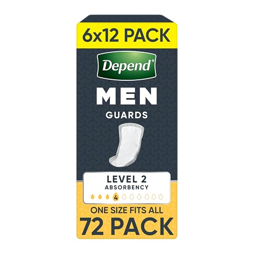 Depend Incontinence Guards Men 72 Count (6 x 12 Pack) - Packaging May Vary