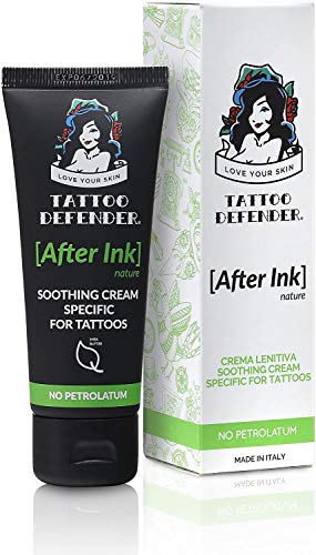 Tattoo Defender - AFTER INK NATURE - Moisturizing Soothing Cream for the Care and Healing of New Tattoos - 1.69 oz