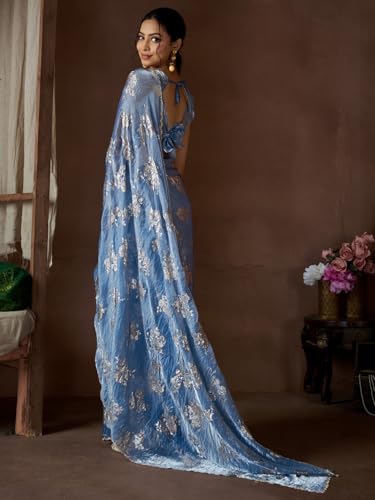 SAREE MALL blue pure silk saree in pure silk – image 2