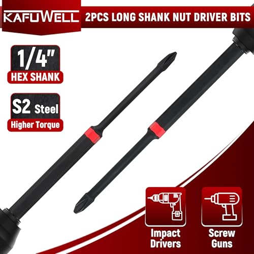 KAFUWELL 16PCS Nut Driver Set Magnetic, 1/4" Impact Drill Driver Bit Set, Metric & SAE Nut Drivers, Long Shank Nut Driver Bits, 1/4"Hex Shank, with Storage Bag by KAFUWELL - Image 7