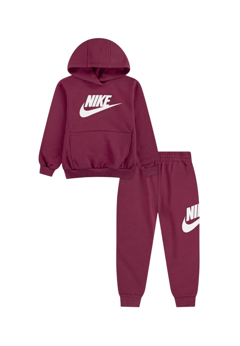 Nike Kids' Sportswear Club Fleece Pullover Hoodie and Joggers 2-Piece Outfit Set (Large Swoosh Logo)