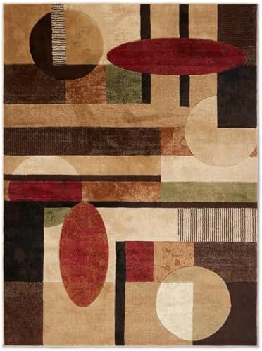 Home Dynamix Tribeca Jasmine Modern Area Rug, Abstract Brown/Red,...
