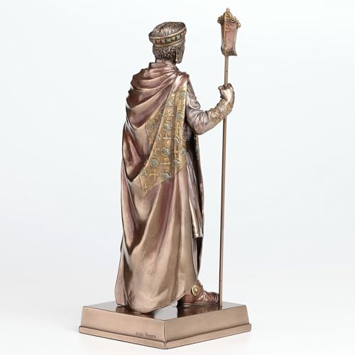 Estatua de Justiniano I en resina con acabado bronce 10.25 pulg miniatura 6