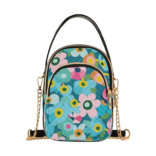 Sac à bandoulière fleurs colorées KLL avec poches